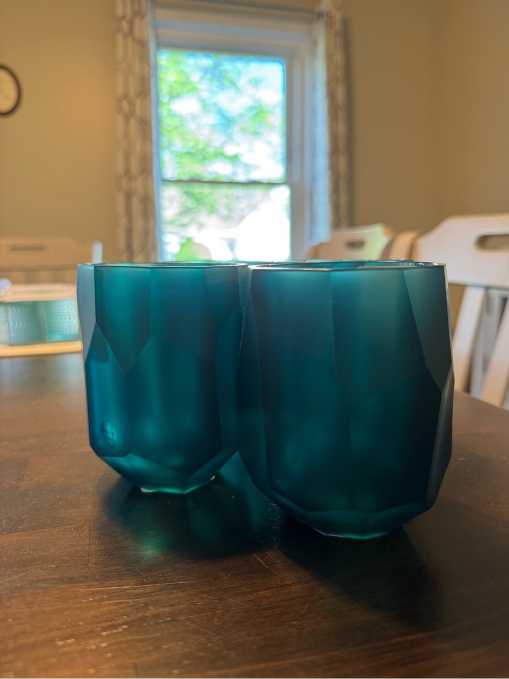 Rachel Zoe Teal Melamine Stemless Wine Glasses